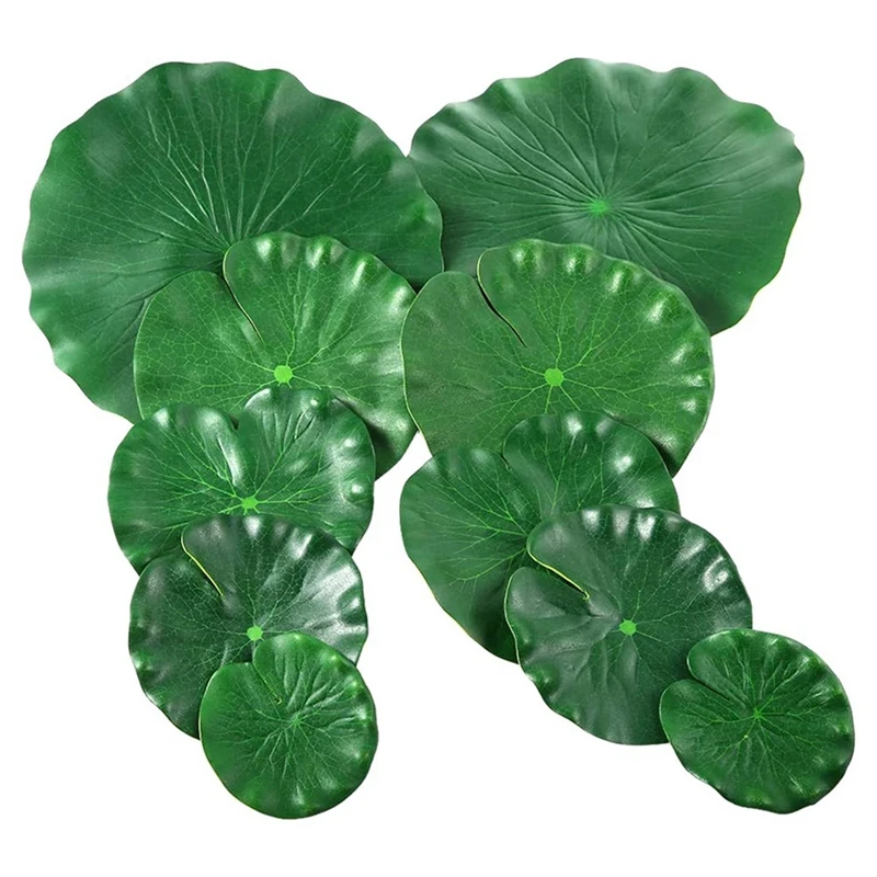 

40 Pieces 5 Kinds Artificial Floating Foam Lotus Leaves Lily Pads Artificial Foliage Pond Decor For Pool Aquarium Decor