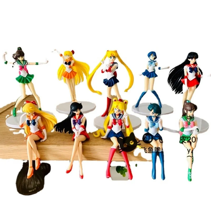 

Anime Figure Sailor Moon Model Kids Toys Kawaii Mercury Mars Jupiter Action Figure Ornaments Boy Girl Gift