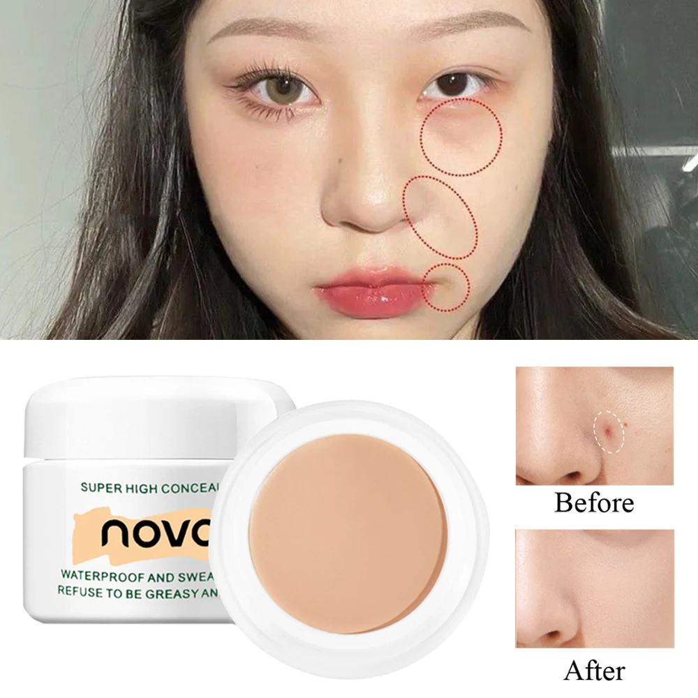 컨실러 크림 파운데이션 풀 커버리지 여드름 반점 다크 서클 강력한 컨실러, 땀 방지 문신 컨실러 화장품