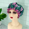 High Quality  Shower Caps Polyester Satin Double Layers bath cap for Women Resuable 26 Items Avaiable 2