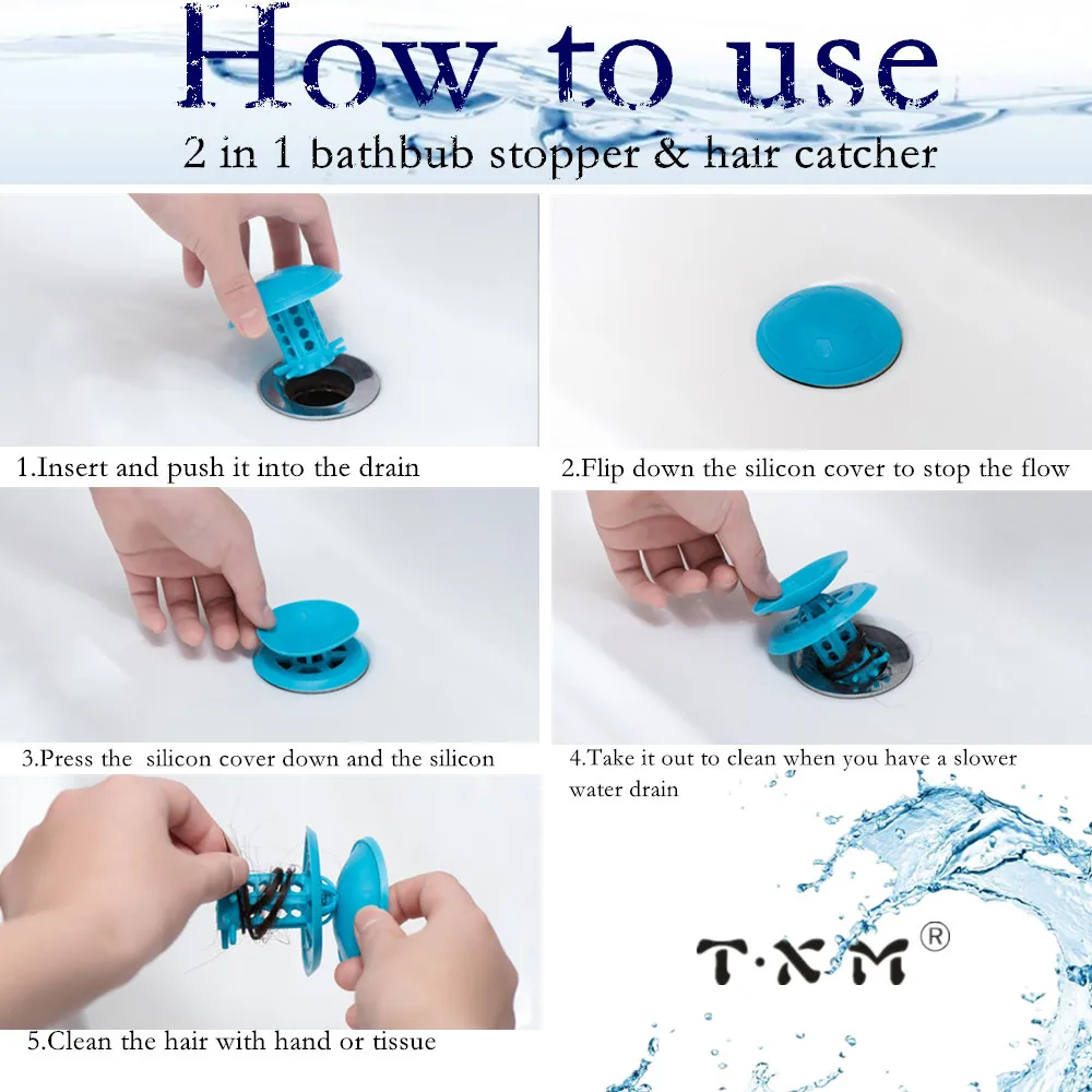 TXM Drain Hair Catcher, Tub Shower Drain Protector Sink Drain