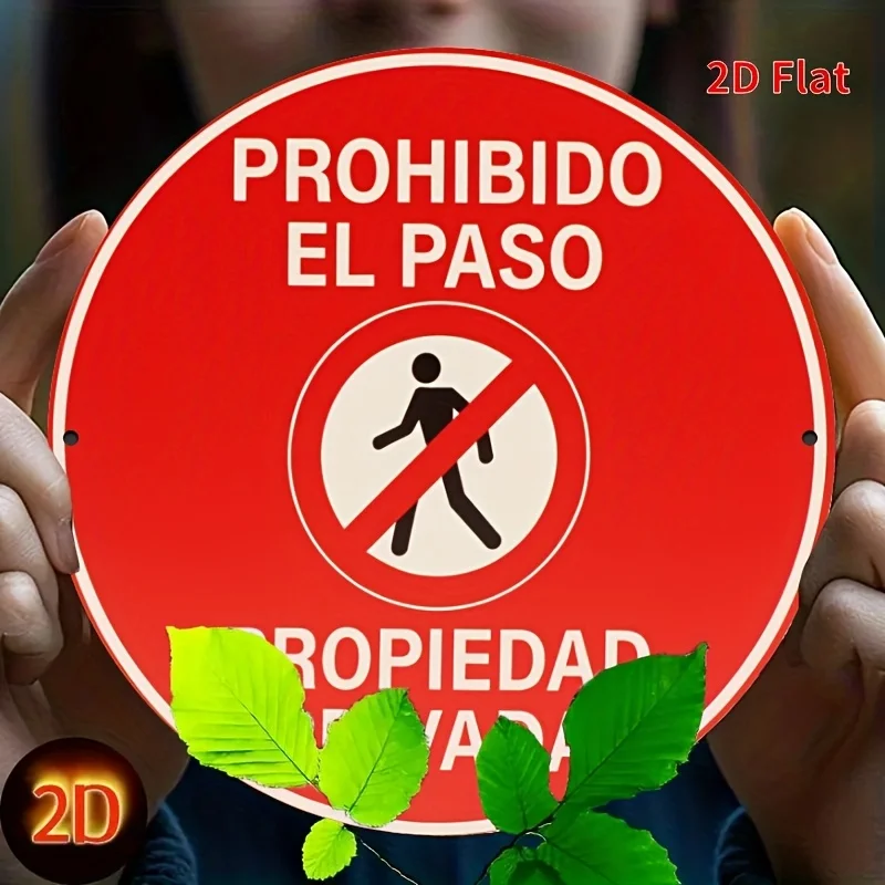 8x8 Inch Spanish No Trespassing, Private Property 2D Sign