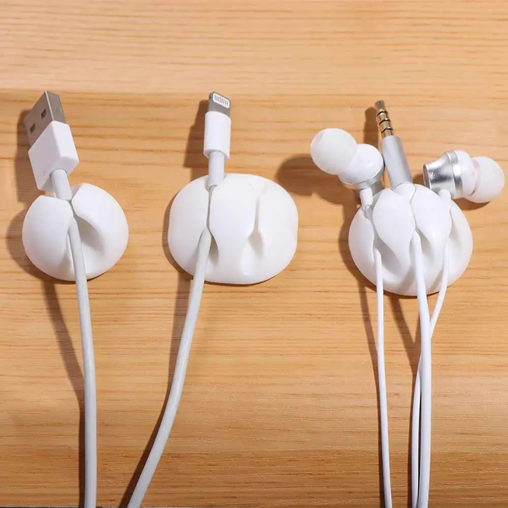 5홀/1홀/3홀 케이블 정리기 자가 접착식 다기능 케이블 홀더 와이어 정리기 실리콘 코드 클립