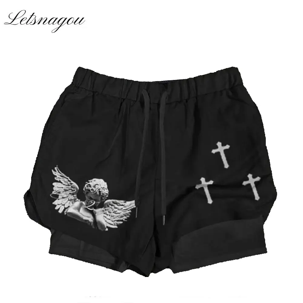 

2 In 1 Running Shorts Male Quick Dry Basketball Shorts Man Double-Deck Gym Sport Shorts Fitness Training Shorts Y2K Sportswear