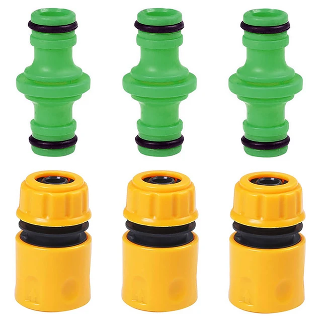 6 Dcs Abs Garden Gyors Tömlő Csatlakozó 1/2 ”Vége Kettős Hím Tömlőcsatlakozó Ízületi Adapter Hosszabbító Készlet A Tömlőcső Csőhöz - Image 2