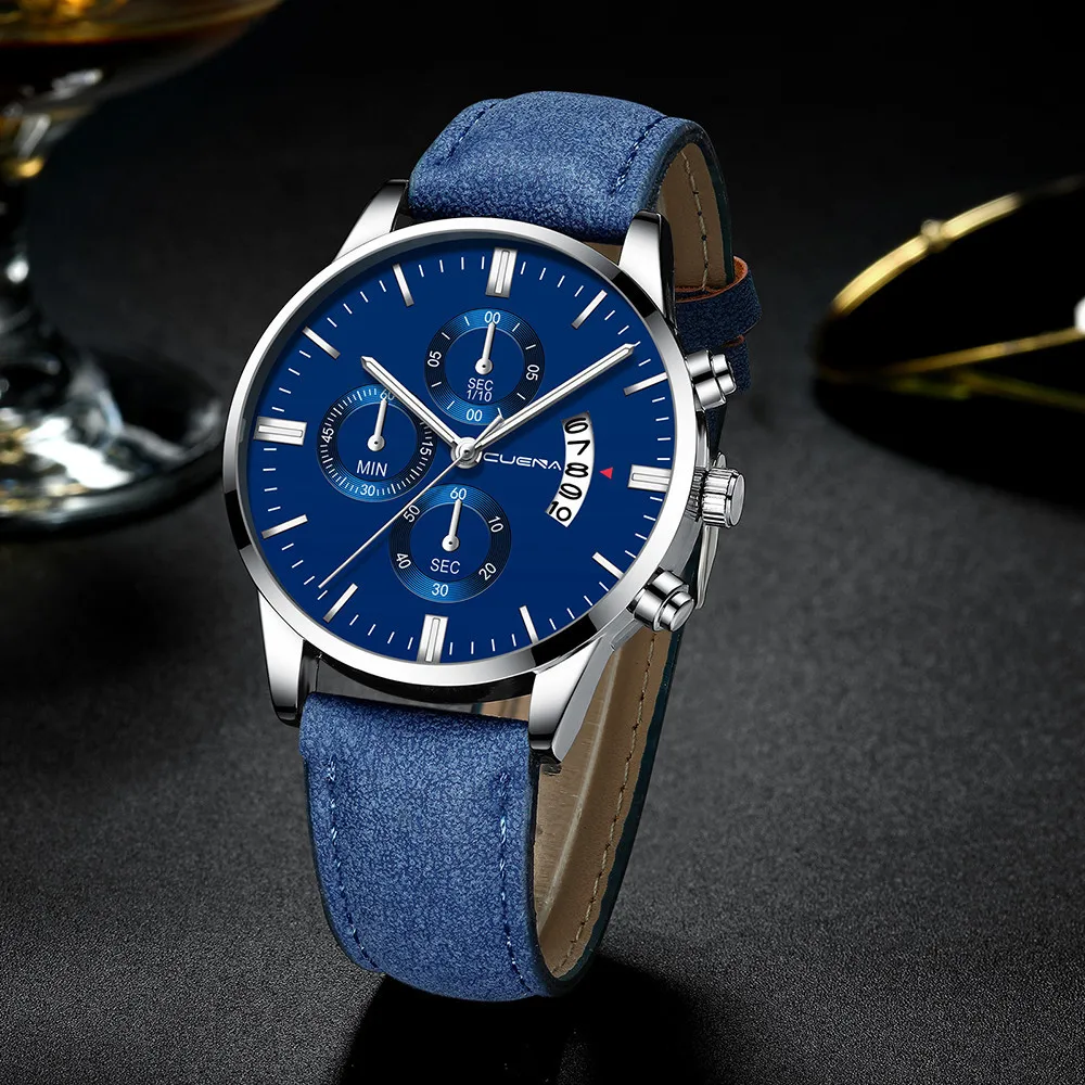 2023 Fashion Men's Watch Brand Luxury Male Quartz Watches Minimalist Casual Leather Strap Digital Calendar Wristwatch Men Clock 4