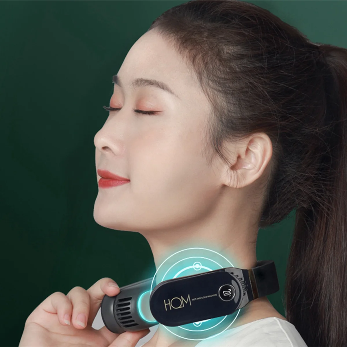 Mini Portable Air Conditioner Neck Fan Rechargeable Small Bladeless Fan Cooling USB Silent Air Cooler(Black) HOT