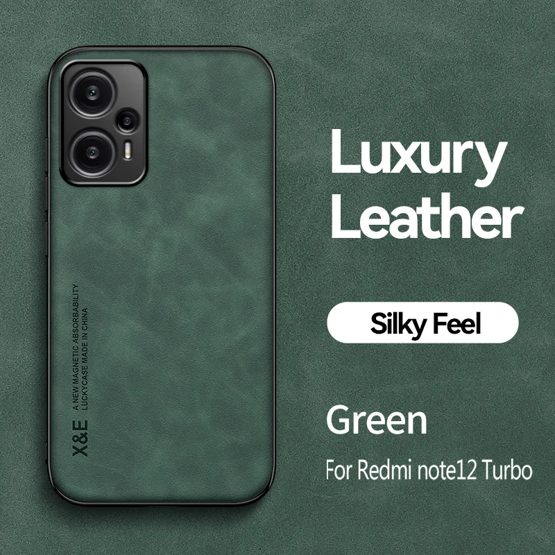 Leather Magnetic Car Holder Phone Case – Soft Silicone Back Cover
