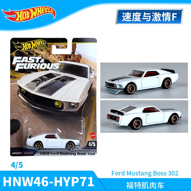 

Official Hot Wheels Premium Fast & Furious Car 1:64 Diecast Toys Boys 1969 Ford Mustang Boss Metal Vehicles Model Birthdya Gift
