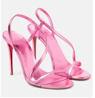 Black one-piece high-heeled shoes for women's new summer sexy snake shaped open toe comfortable slim heel high-heeled sandals