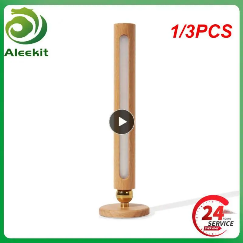 

1/3PCS Wooden Rotatable Night Light USB Charging 360°Rotatable Wall Light Adjustable Brightness Touch Switch Corridor Lights