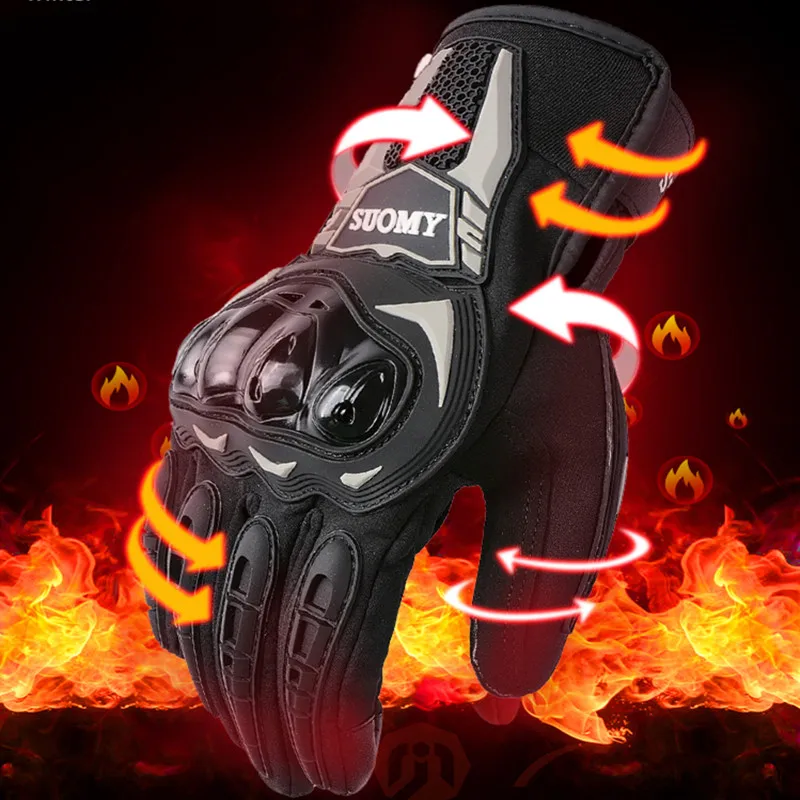 Motorcycle Gloves, Sports Gloves, Winter Gloves, Winter Warm, Spring Autumn, Windproof, Men Women, Motocross Racing, Biker, Touch Function