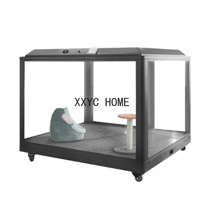 

Pet Soundproof Room Mini Noiseless Cabin Small Kennel Cat Soundproof Box Cover Movable Glass Room