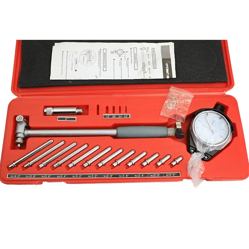 2-6 Inch Bore Gauge 0.001 Inch Deep Engine Hole Cylinder Measurement Gage Cylinder 50-160mm 0.01mm Dial Bore Indicator Gauge dial indicator gauge dial indicator inner diameter gauge