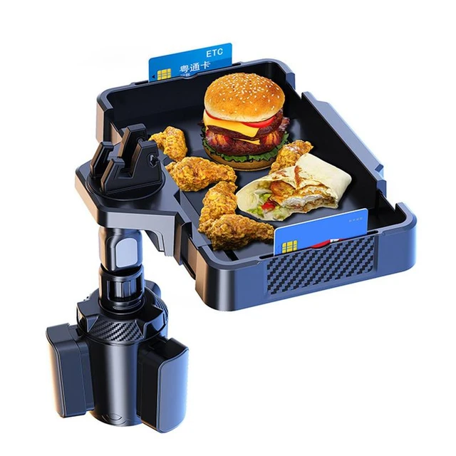 Portable Car Cup Holder Attachable Meal Tray Expanded Table Desk 360  Rotatable Adjustable Car Food Tray Cup Holder - AliExpress