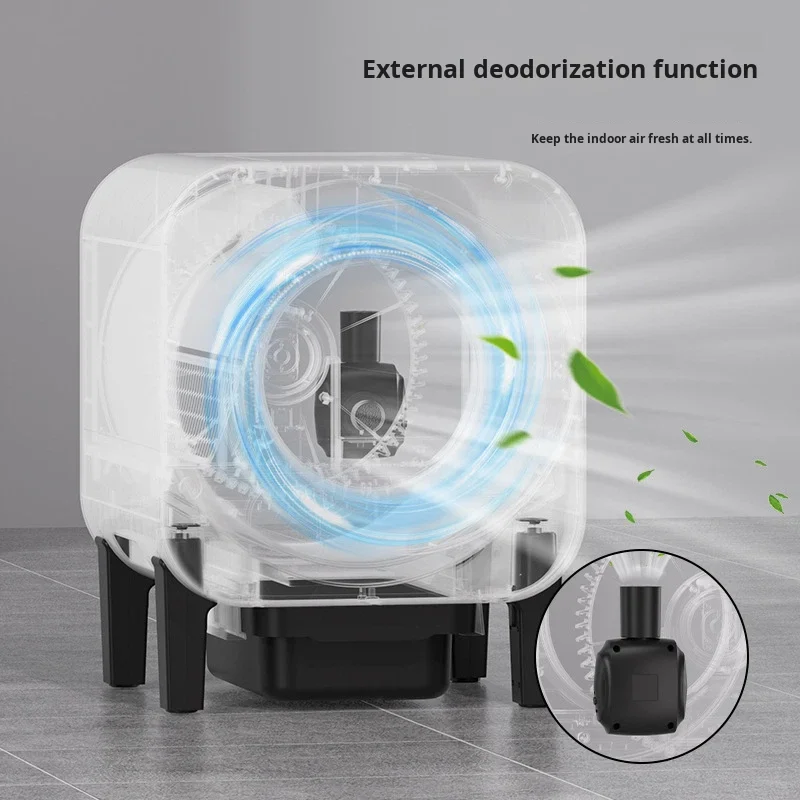 Automatische, intelligente elektrische Katzentoilette mit Selbstreinigungsfunktion aus ABS-Kunststoff, Schnellsandschaufel und großem Fassungsvermögen_voghion.com