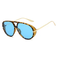 Lunettes de soleil pilote de mode pour femmes, surdimensionnées, Punk, marque de styliste, tendance, rue, métal, Double pont, lunettes 4