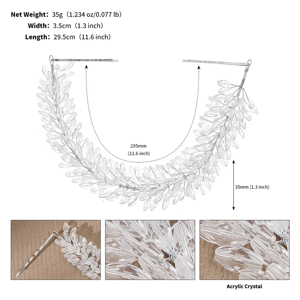 Bridal Wedding Crystal Beaded Heavy Duty Hair Bands Luxury Headbands For Women Holiday Headwear Elegant Hair Accessories