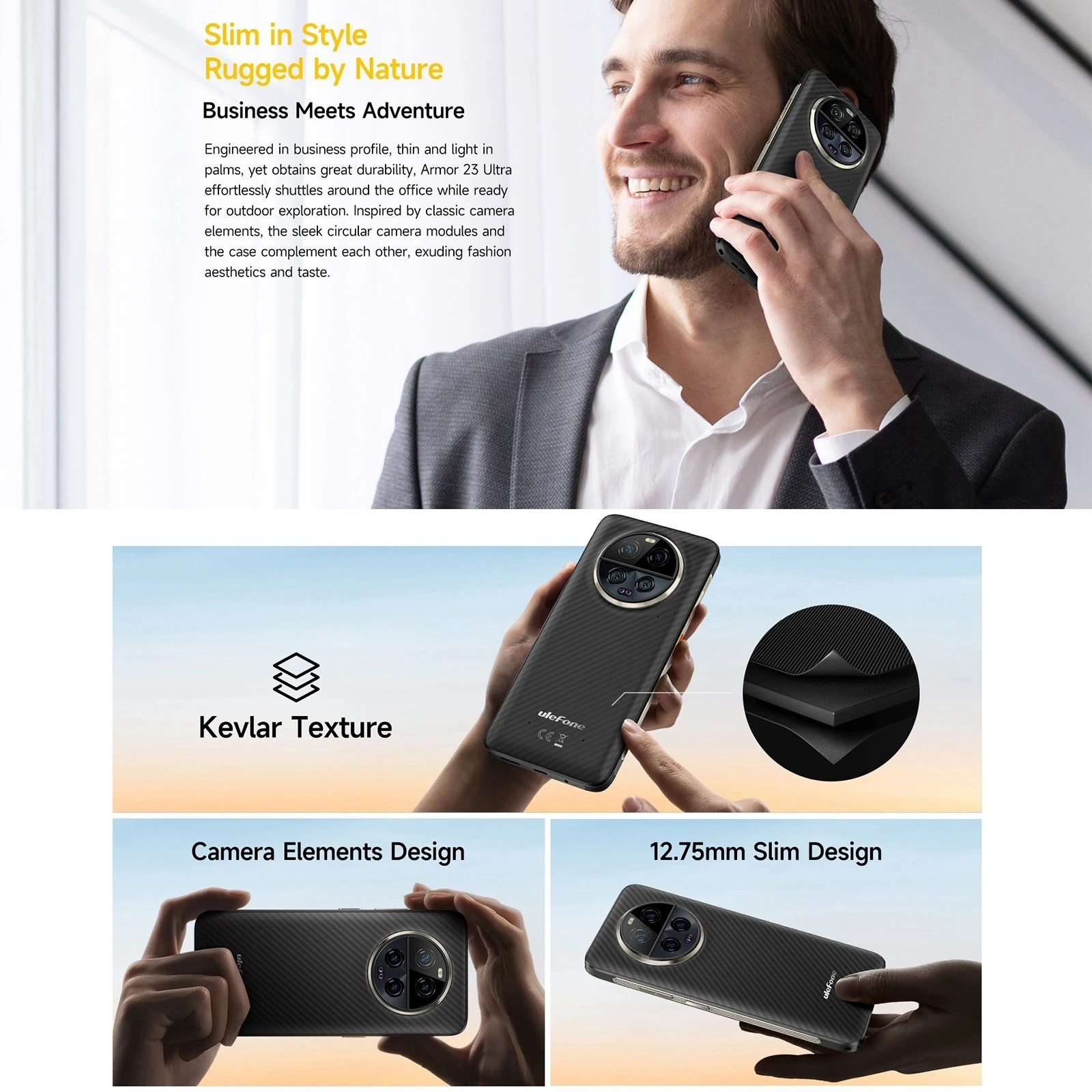 Ulefone Armor 23 Ultra Rugged Phone 12GB+512GB Satellite Message 6.78” 64MP Night Camera 120W MediaTek Dimensity 8020 NFC