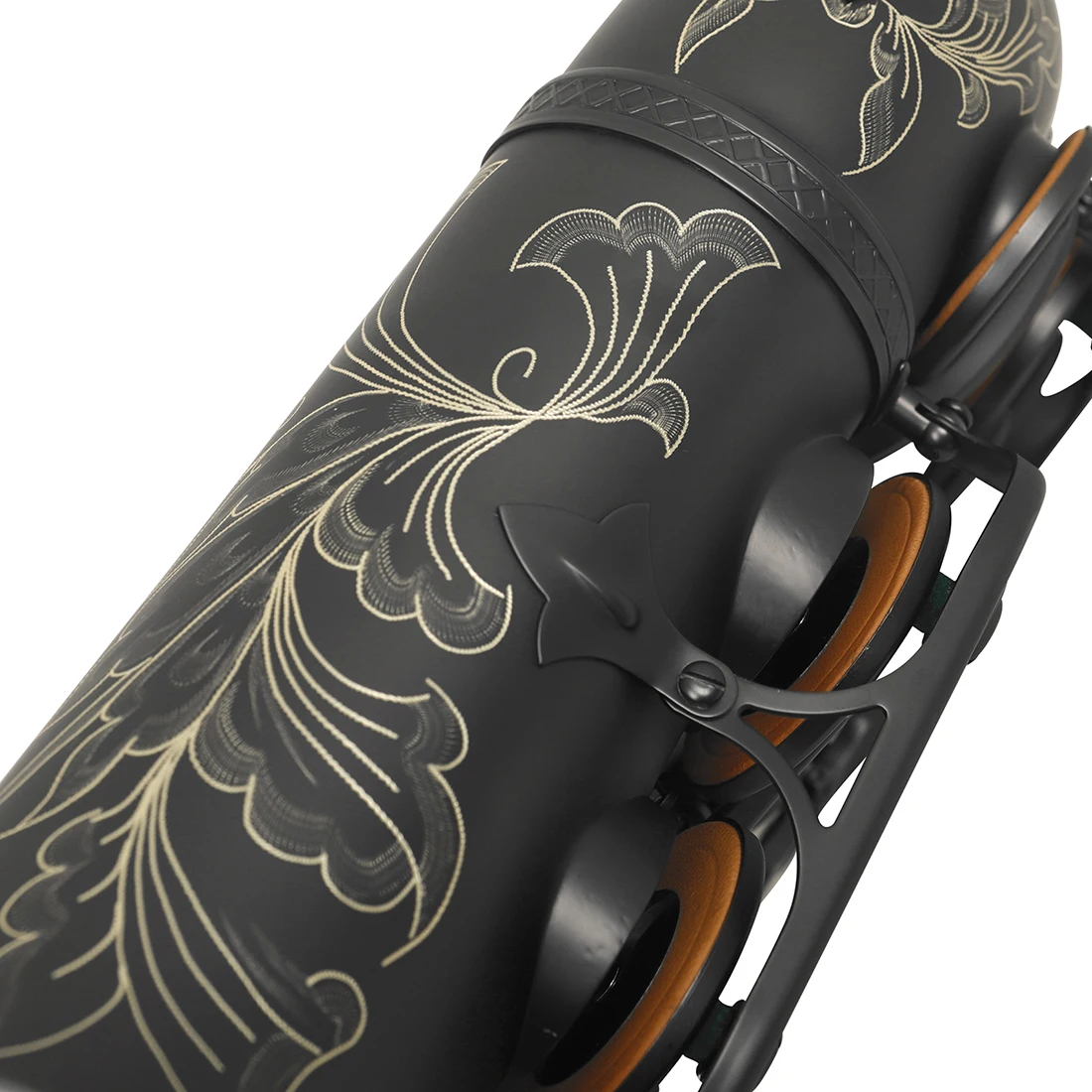 Slade Altsaxophon mit E-Flat Ton Messing Abalone Shell Keyed Saxophon mit Box Strap Reed Teile schwarz vernickelt/Gold – Detail 20