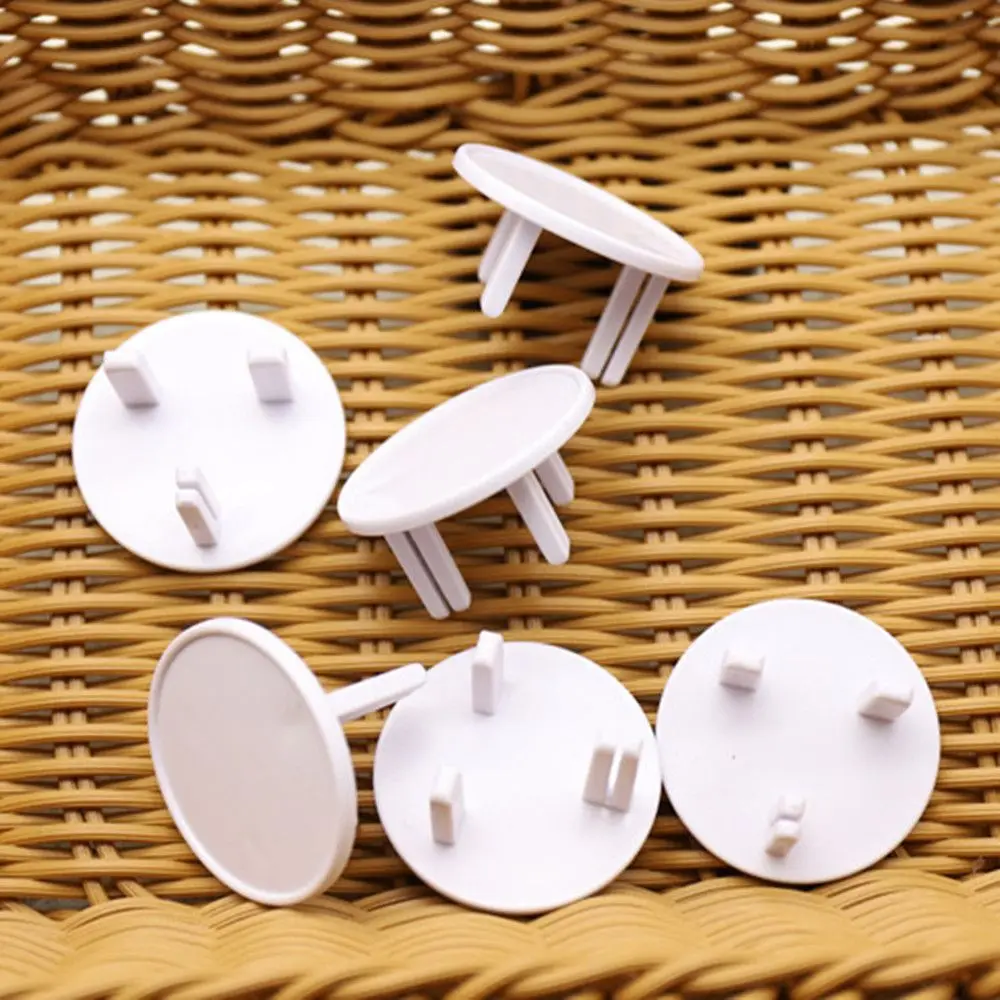 10Pcs ABS Round Shape Outlet Protector Plug Cover For Baby UK Power Socket
