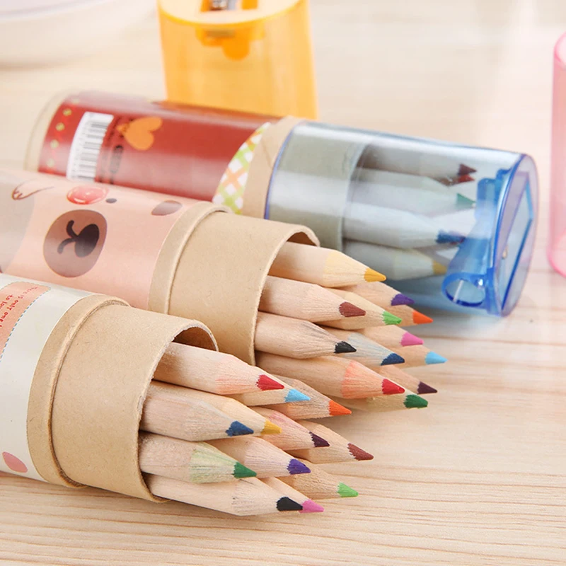 12 Color Pencils With Sharpener