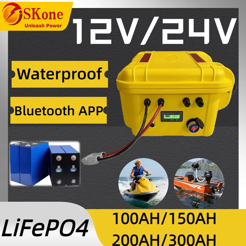 SKone12V 24V 100Ah 120AH 150AH 200AH 300Ah 400Ah Lifepo4 lithium iron phosphate