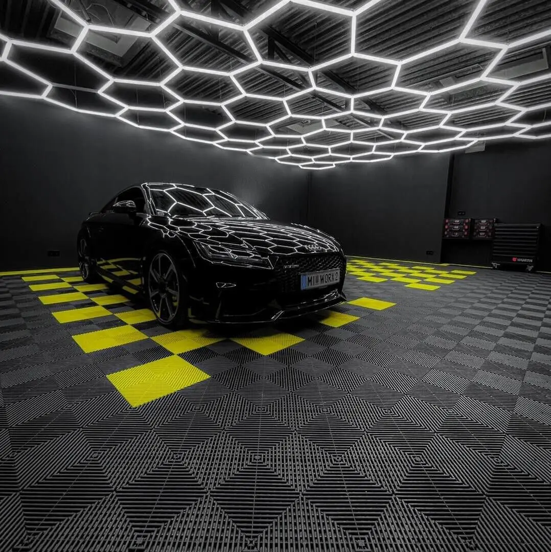 E-top Professional Factory Hexagon Led Light Workshop Honeycomb Garage Work Led Light Car Detailing Lights
