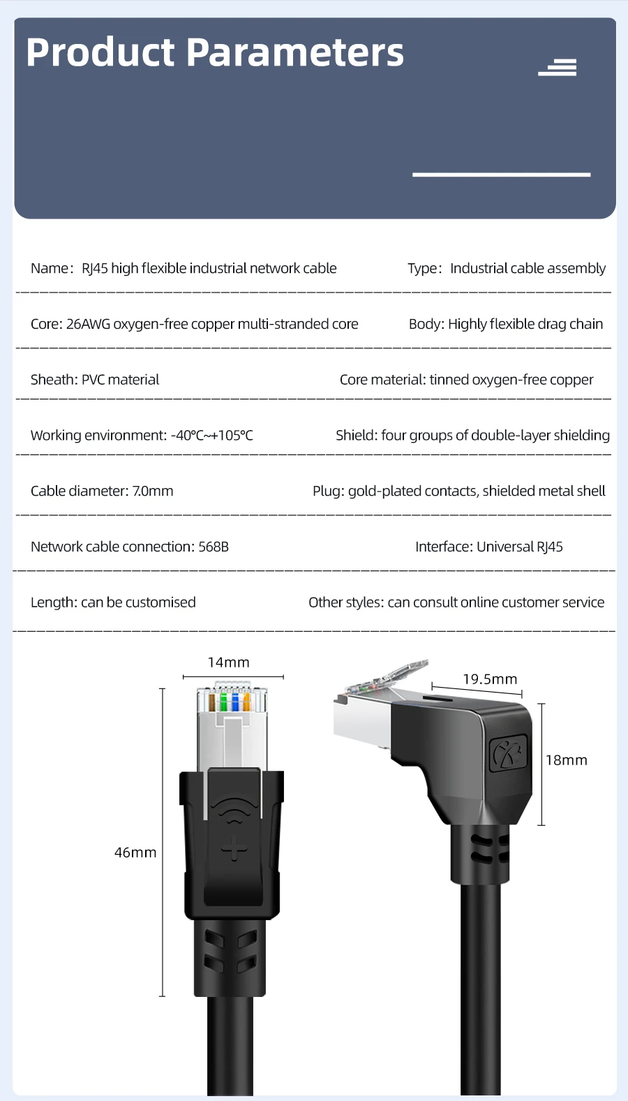 BYXGD CAT5E/CAT6A 90 ° RJ45 Industrielles Ethernet-Kabel Gigabit Flexibles Netzwerkkabel für PROFINET Siemens SPS POE Kamera Outdoor – Detail 14
