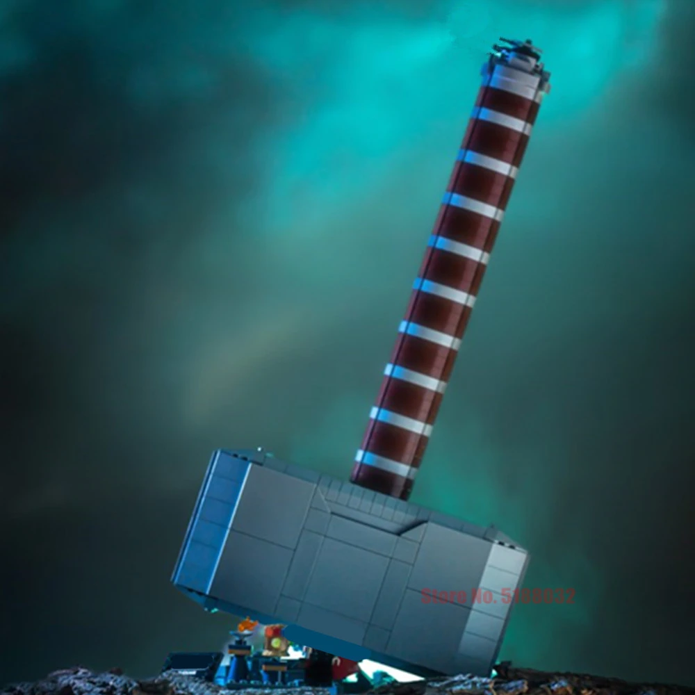 Детский строительный блок игрушечное оружие молот Infinity Mjolnir детский подарок
