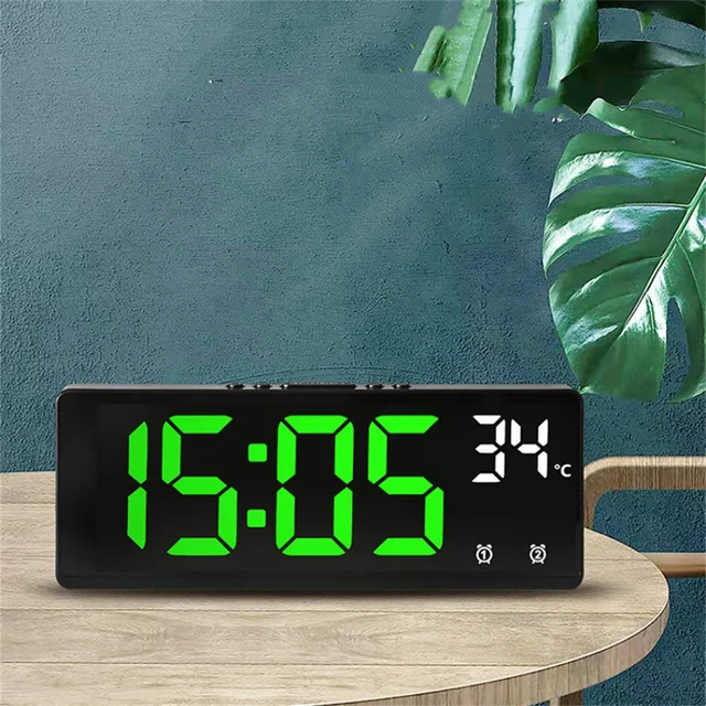 Voice Control LED Digital Dual Alarm Clock with Temperature 1