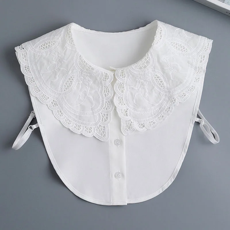 

Милый воротник с лацканами для женщин, женская блузка-полурубашка, хлопковый белый топ с ложным воротником, украшение для свитера для девушек
