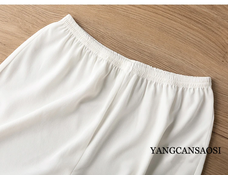 Women's Fashion New Breathable Skin Friendly Crepe De Chine Natural Mulberry Silk White Safety Pants Underpants