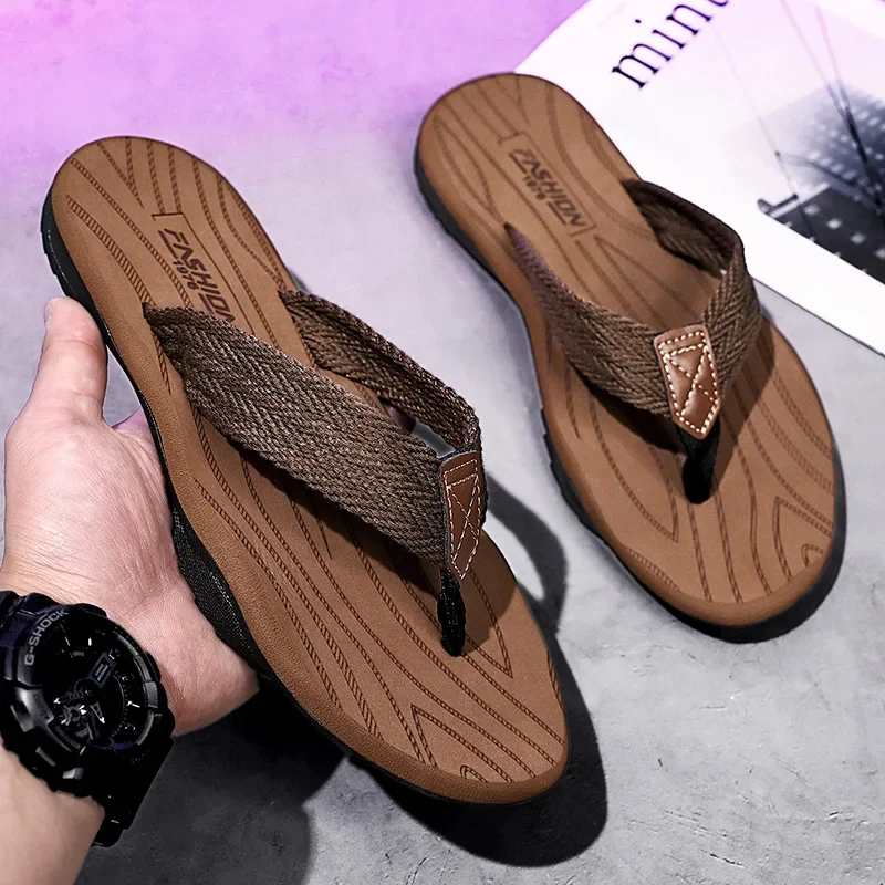 Flip Flops Jumpmore Men Flip Flops Fashion Mens Sandals Outdoor Soft Summer Slippers Size 39-46
