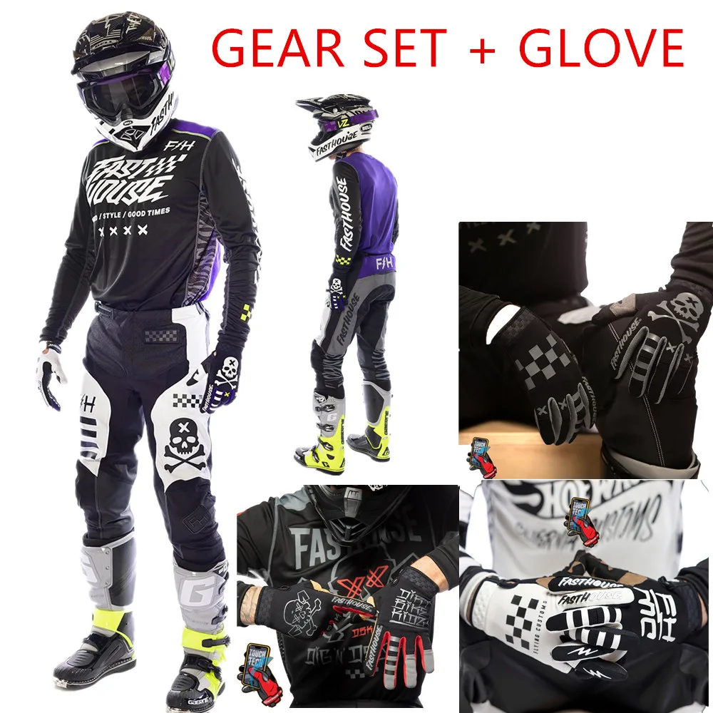 2023 MX Gear Set FLO YELLOW Off Road Motorcycle Jersey And Pant Top Quality ATV Clothing Dirt