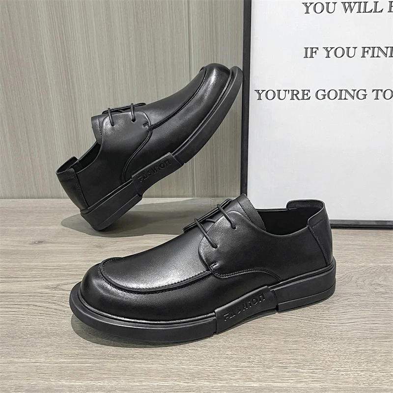 

2023 New Men's Casual Shoes Trend Wild Fashion Men's Shoes Low Top Thick-soled Shoes Men Leather Shoes Men Zapatos De Hombre