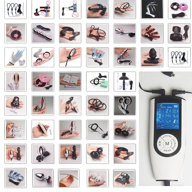 E-Stim-e-Stim-ESTIM-Penis-Penis-ring-BDSM-Elektro-schock-Anal-Butt-Plug ...