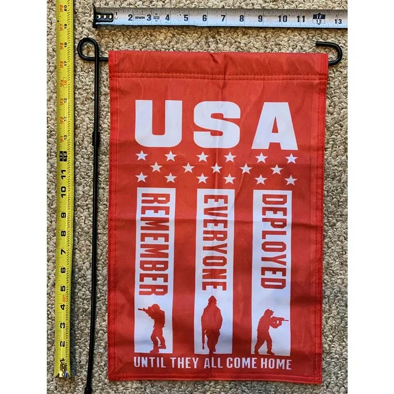 

Donald Trump Garden Flag FREE SHIPPING Deployed Everyone Remember Verterans Red 3 Desantis USA Sign 12x18" yhx0276