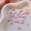 10PCS Pink Ribbon Alloy Bow Parts Nail Charms Mix-Style 3D Bowknot Nail Art Rhinestone Jewelry for DIY Manicure Decoration 3