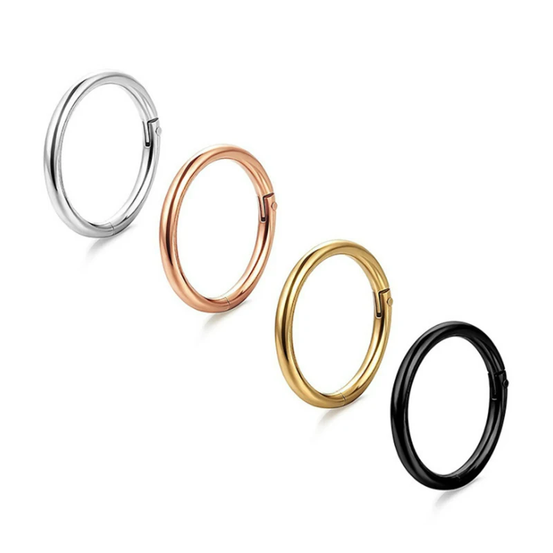 1PC Surgical Steel Tornito Nose Clicker 16G 18G Septum Piercing Ear Cartilage Earring Helix Septum Cliker Ring