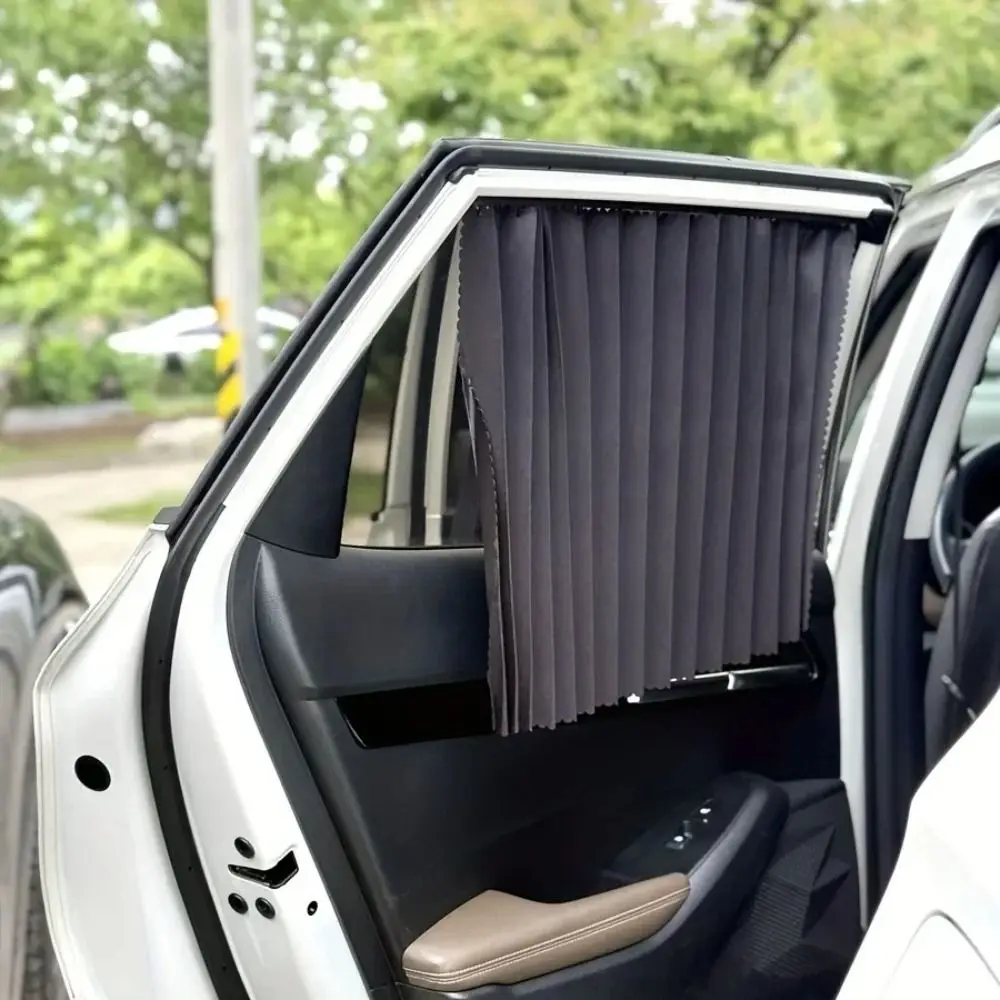 Smooth Sliding Track Car Window Sun Shade - Durable, UV-Protective & Heat-Insulating Fabric