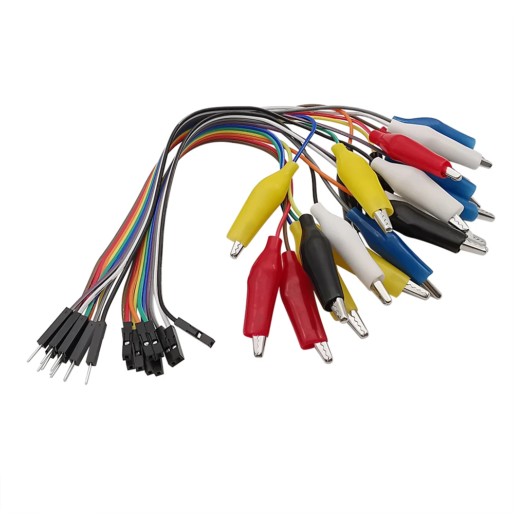 

10Pin Double-end Alligator Clips Jump Wire Male Female Crocodile Clip Test Lead Cable 20cm 30cm Line DIY Connection
