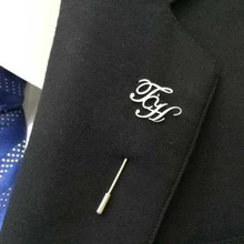 

Personalized Men Name Lapel Pin Stainless Steel Gold Custom Brooch Collar Badge Jewelry Dad Groomsmen Suit Accessories