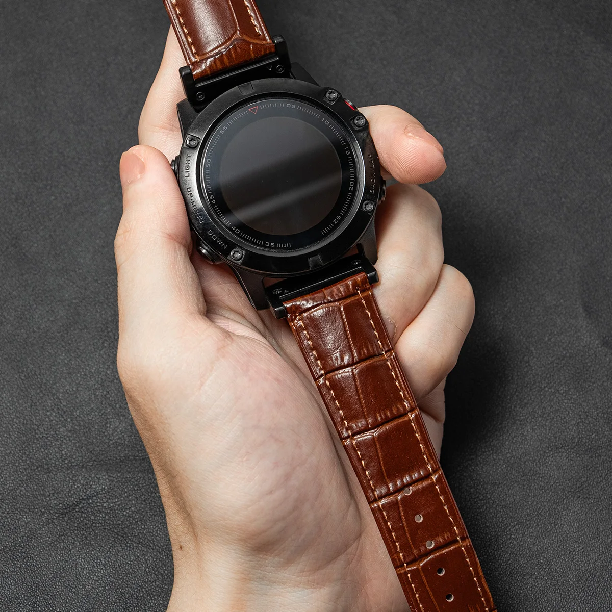 Premium Leather Strap for Garmin Smartwatch - Quick Fit Bracelet