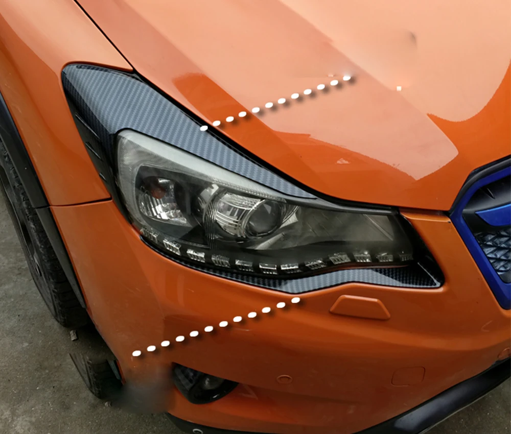 

Car styling ABS Headlight Eyebrow Decorative Cover Sticker Trim For Subaru XV 2012-2016 Exterior Decals Strips Parts