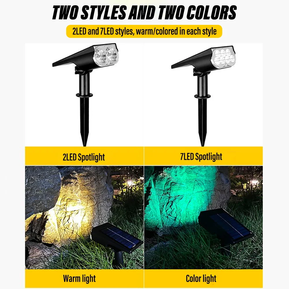 Solar outdoor lawn spotlight, Plug-in lamp, Landscape garden wall light , Suitable for patio, Garden, Wall, Road