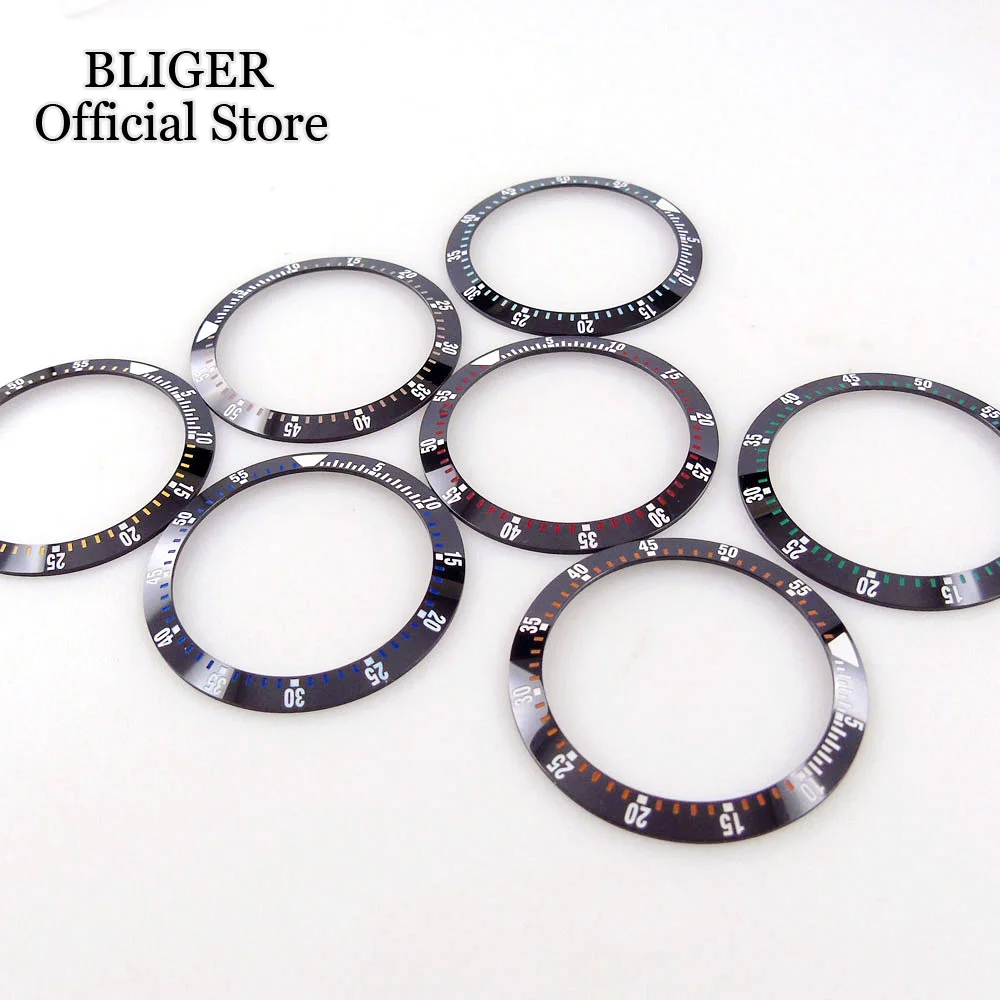 

BLIGER Slope 38mm*30.6mm Black Ceramic Bezel Insert RIng fit for 40mm NH35 Automatic Watch Men's Watch