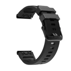 Premium Silicone Quick Fit Watch Strap 26mm/22mm Replacement Wristband - 26mm Quick Fit (Black)