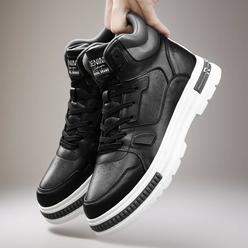 6cm 8cm height increasing shoes genuine Leather mens elevator shoes for man sports sneakers elevate taller lift shoes Luxury 2