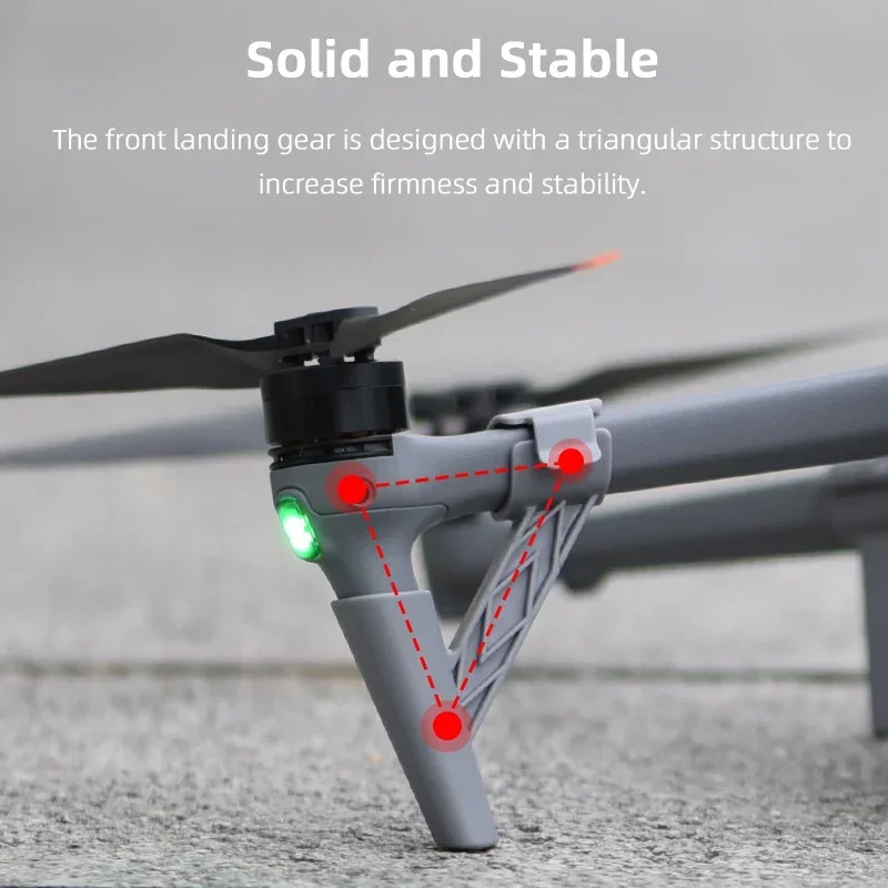 Train d'atterrissage rehaussé pour DJI Air 3 – Protection fuselage, gris clair